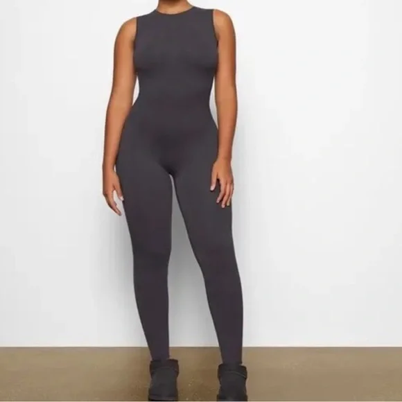 SKIMS Outdoor crewneck catsuit onesie ASH S NWT (SK0244) - Picture 2 of 5